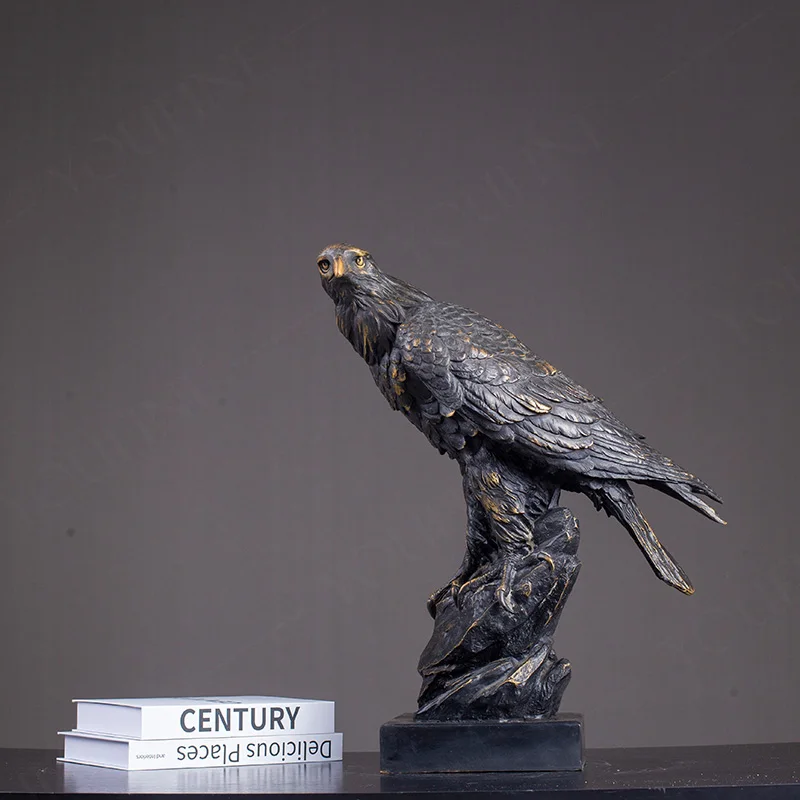 Bronze Eagle Statue Antique Bronze Eagle Sculpture With Marble Base Bronze Casting Animal Art Crafts For Home Decor Ornaments