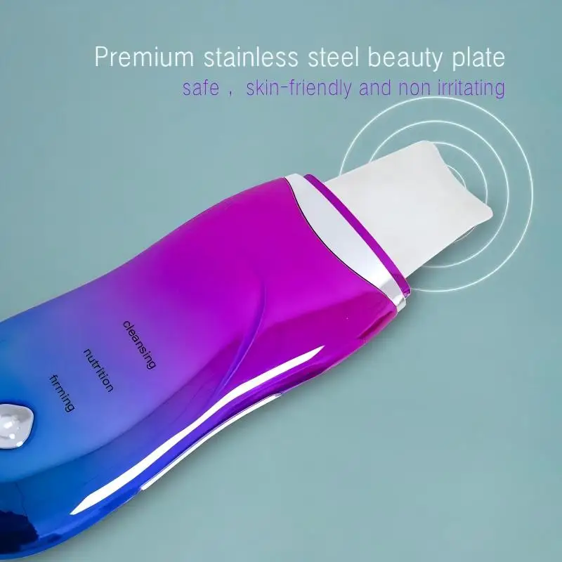 초음파 피부 세정기 및 각질 제거제 - 블랙헤드/여드름 제거를 위한 딥 포어 페이셜 클렌저, 이온 기술 페이셜 셔블