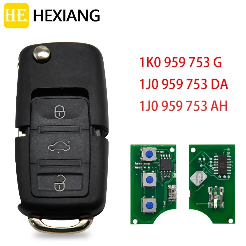 HE Xiang Remote Control Smart Car Key For VW Volkswagen Golf 4 5 Passat B6 Polo Touran ID48 315MHz 433MHz Replacement Flip