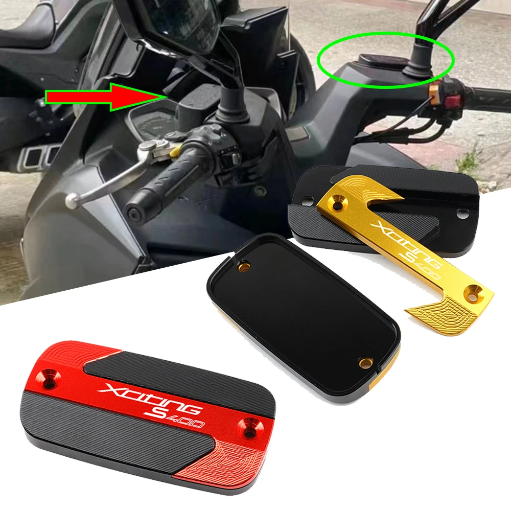 With LOGO For KYMCO Xcitings400 Xciting S400 2017-2022 Motorcycle CNC Accessories Front Brake Fluid Reservoir Cap Cylinder Cover