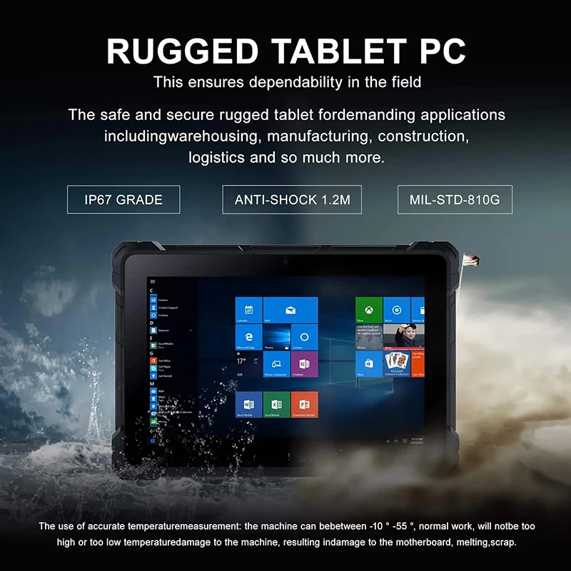 10-inch Windows 11 Pro N150 CPU Rugged Tablet with IP67 Waterproof Feature Rugged Handheld Terminal Optional Scanner