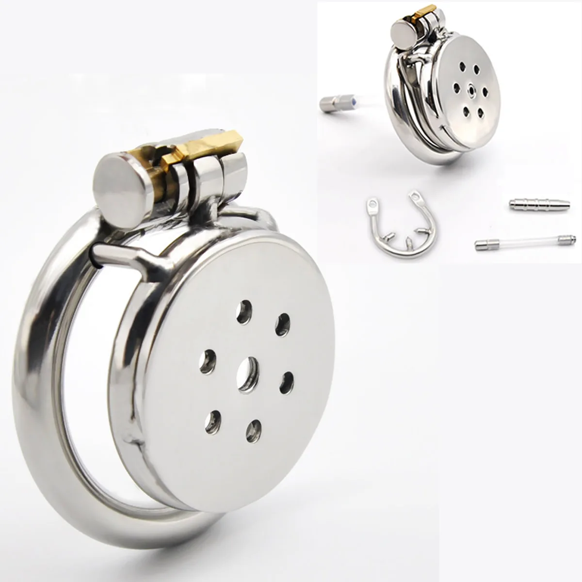 Male Slave Super Mini Chastity Cage Stainless Steel Chastity Device Penis Cage Cock Ring With Lock Sex Toys For Men BDSM Sissy