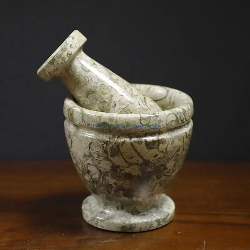 

Marble Pestle Mortar Grinder Crusher Set Spice Pepper Garlic Manual Masher M76D