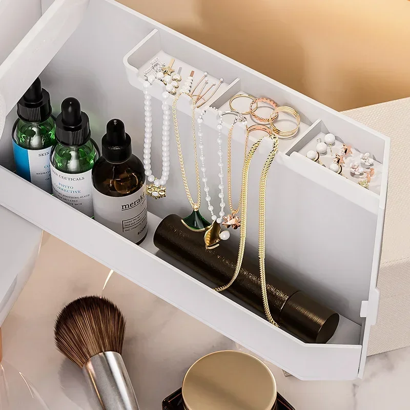 Cosmetic Storage Box Makeup Box Large Capacity Dustproof Desktop Drawer Make Up Drawer Container Jewelry Lipstick Boxs Organizer