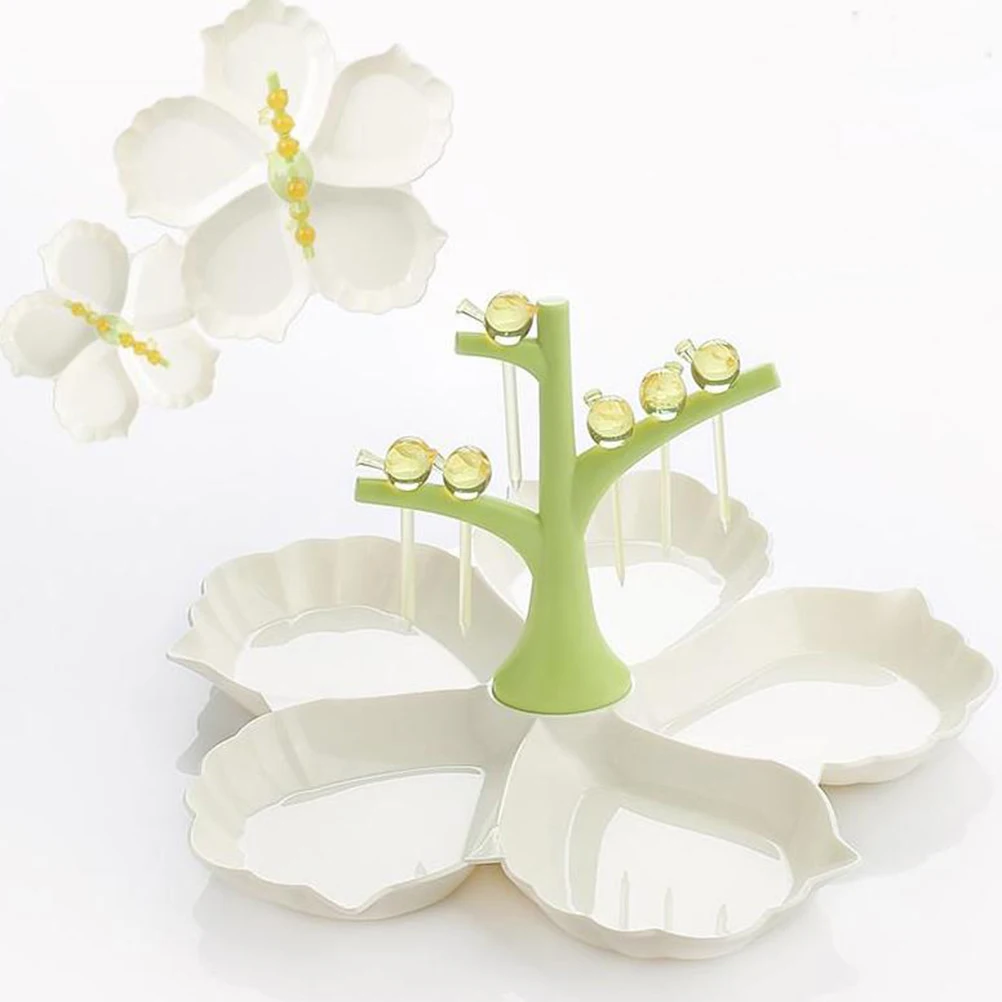 

Plastic Fruit Plate St Dessert Tray Snacks Cake Washable Sturdy Hard Large Base Tree Decoration Picks Holder Charm Kitchen Bar
