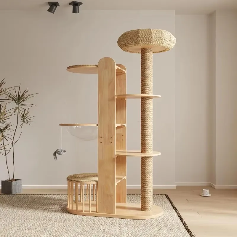 Customized wooden Indoor cat Tree for Indoor Cats with Multiple Layers