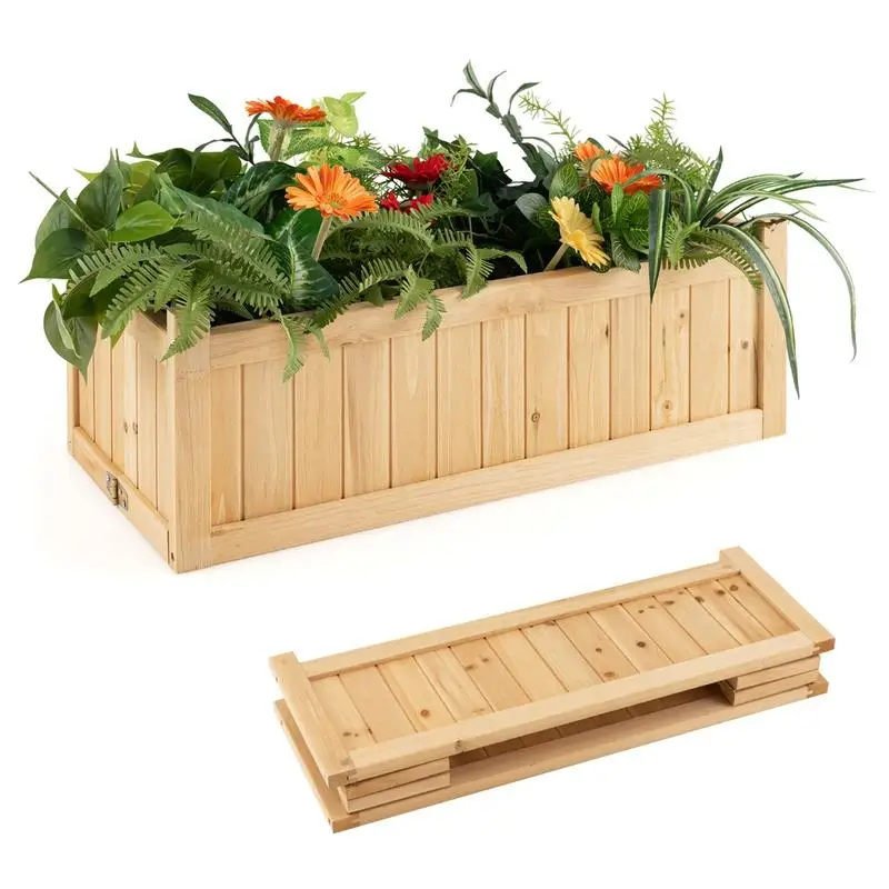 Wooden Planter Box with Fir Wood for Patio