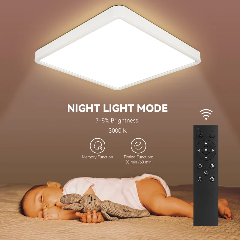 Lámparas de techo Led regulables para dormitorio, Panel de brillo con Control remoto, accesorio de luz para sala de estar, apliques para el hogar,