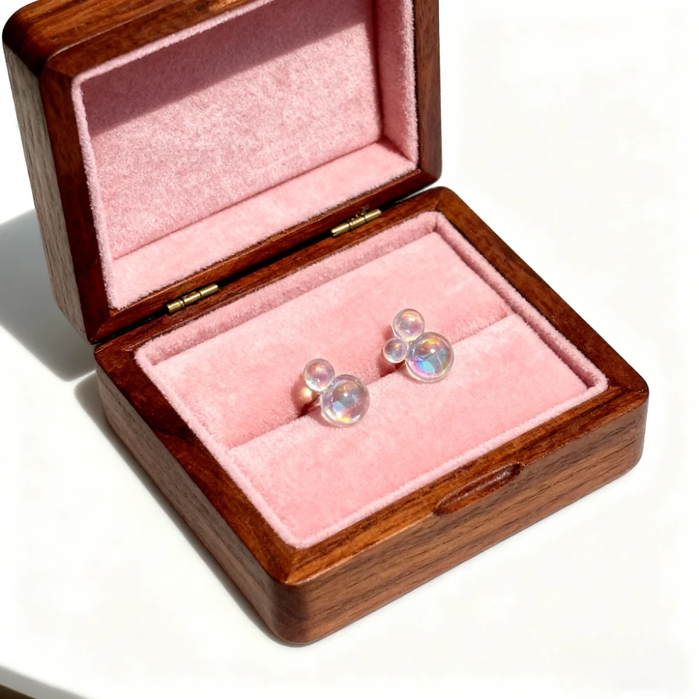 Cute Bubble Earrings for Women Transparent Iridescent Soap Bubble Stud Earrings Creative Cartoon Aesthetic Jewelry Gift