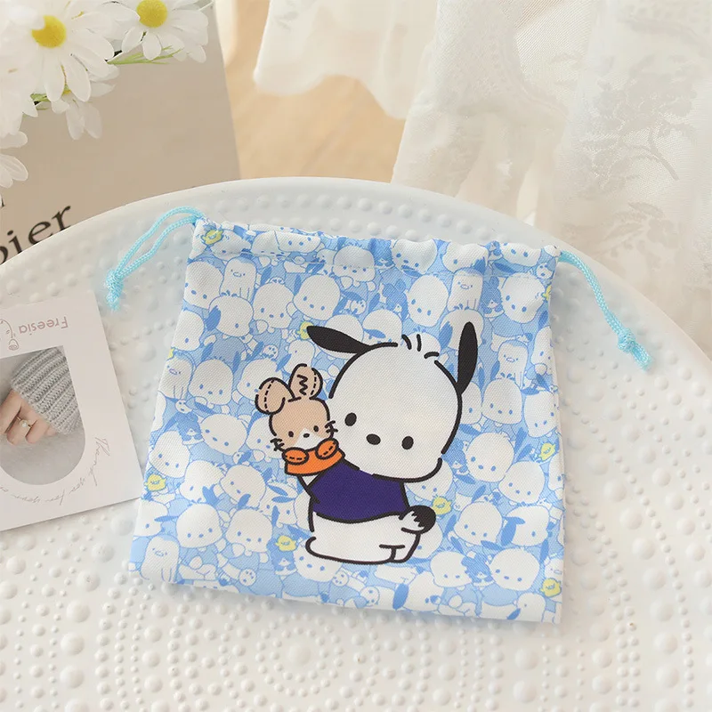 Sanrio Drawstring Pocket Cartoon Cute Travel Cosmetics Candy Jewelry Item Storage Bag Kawaii Creative Christmas Gift