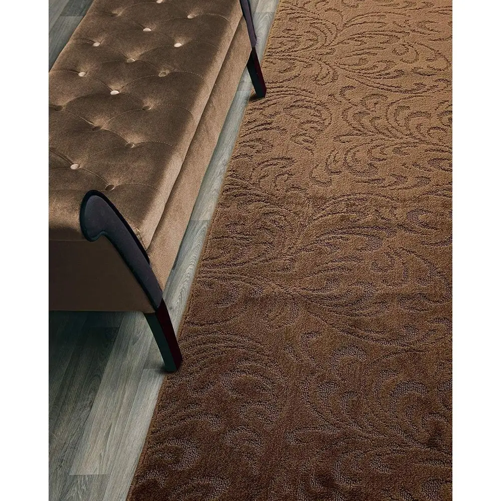 

30ft Long Non-Slip Rubber Backed Carpet Runner, Washable Brown, Customizable for Hallway, Stairs, and Rooms