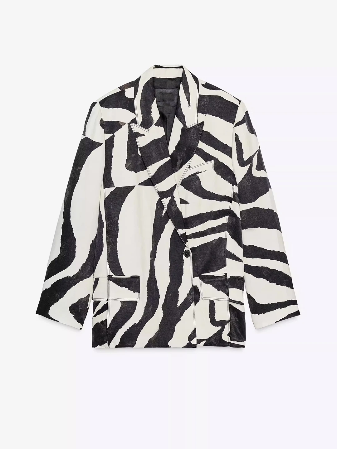 Lässiger Damenanzug mit Zebra-Print, Jaet Ele, Ladylike, High-End-Feeling, gerader Schnitt, dünn, lang, Sve, Herbst-Pendler-Faion
