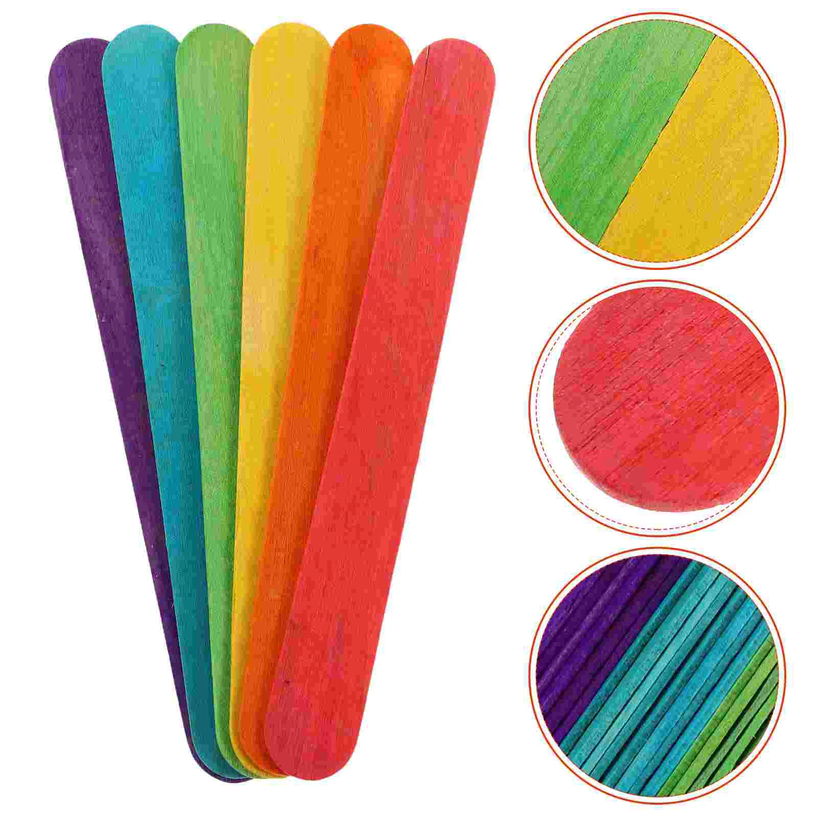 100pcs Colored Popsicle Sticks for Crafts Colored Wooden Craft Sticks Ice Cream Sticks Popsicle Sticks Craft Sticks Wax Sticks W