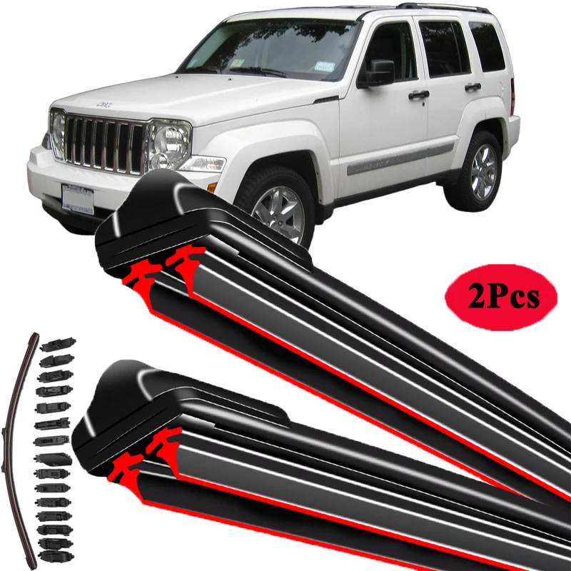 

For Jeep Liberty KJ KK MK1 MK2 2002-2012 Car Windshield Wiper Blade Front Windscreen Brushes Washer Accessories Window Cleaning