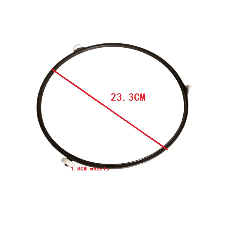 Diameter 23.3cm Replacement for 31.5cm Glass Plate Microwave Oven Roller Plastic Bracket Ring with Small Wheels 1.8cm