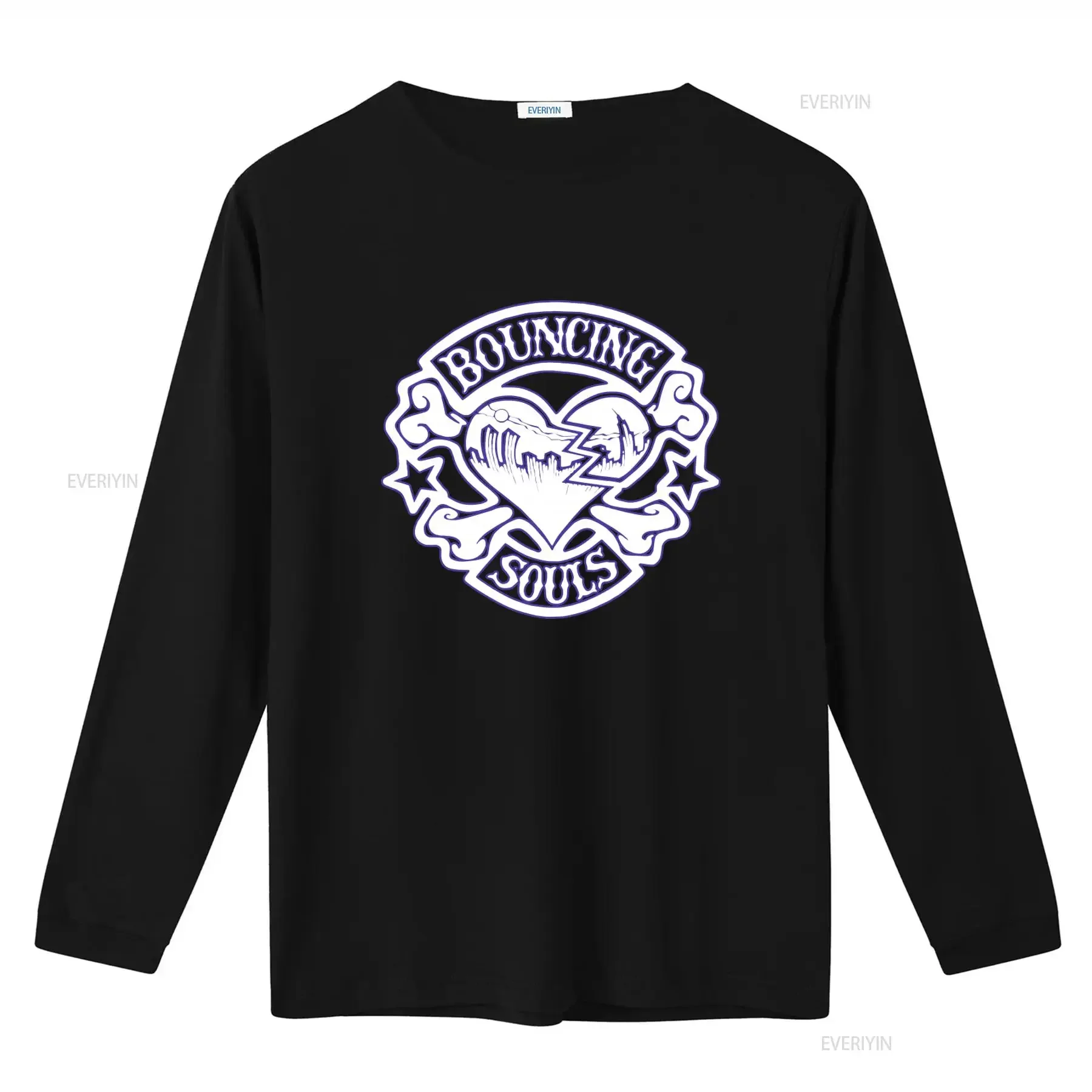 Men's Bouncing Souls Rocker Heart T Shirt Large Black vintage Washed streetwear graphic Unisex Soft Stylish Breathable fashion