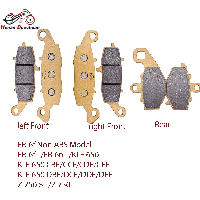 Ceramic Front Rear Brake Pads for Kawasaki ER-6n ER-6f Versys 650 Z750 Z750S ZRX400 KLE650 2004-2016 Motorcycle