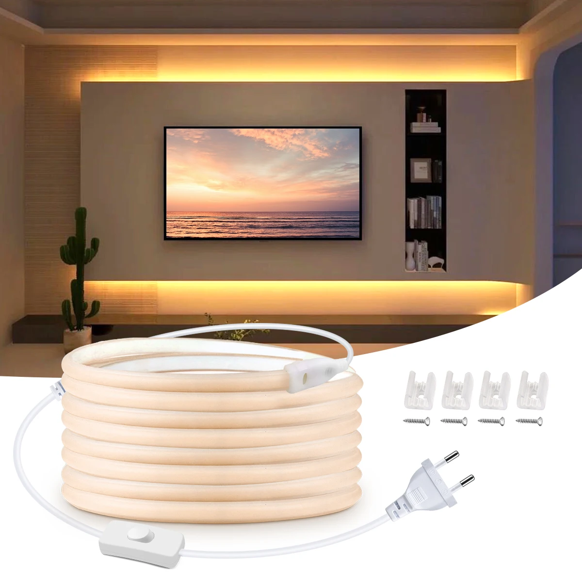 COB LED Under Cabinet LED Strip kitchen Light High Quality110V 220V Wardrobe Closet Lamp Neutral/Warm White Waterproof Neon Tape