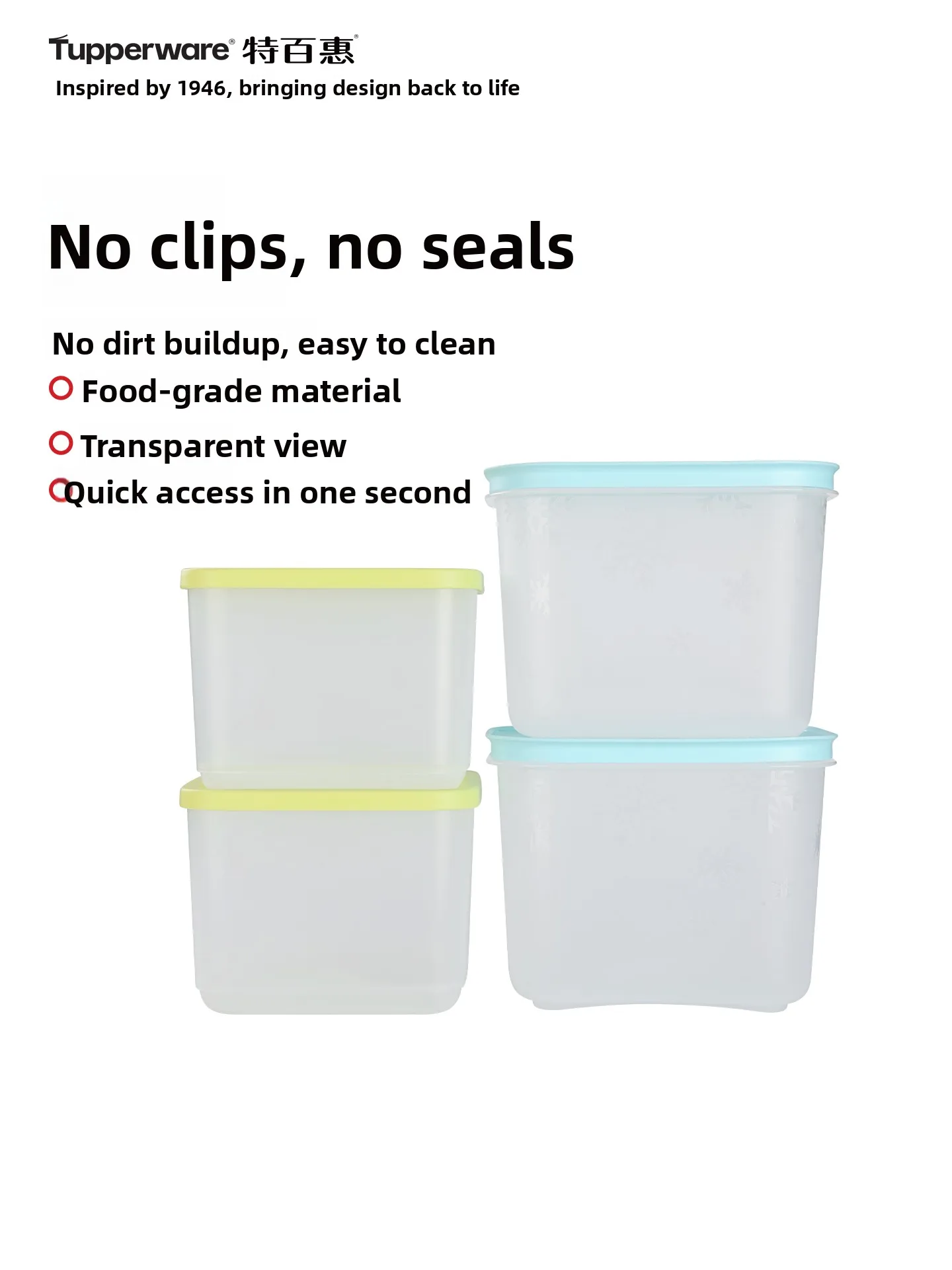 

Новый набор контейнеров Sed Fre-Kee из 4 штук для домашнего использования, из пищевого пластика, для хранения в холодильнике, начальный уровень.