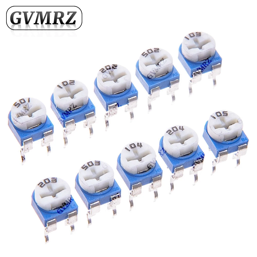 50PCS RM065 Trimmer resistor 100R 200R 500R 2K 20K 200K 5K 50K 500K 1M for DIY Electronics
