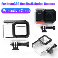 Protective Case Waterproof Protective Cover Shell Panoramic Version Support 60m Snorkeling for Insta360 One Rs 4k Action Camera