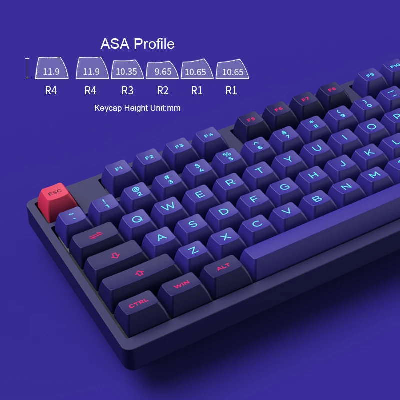Akko 3098 Neon Mechanical Keyboard 98-Key PBT Dye-sub ASA Profile Monochrome RGB Wired for Office Home PC Laptop Gaming Keyboard
