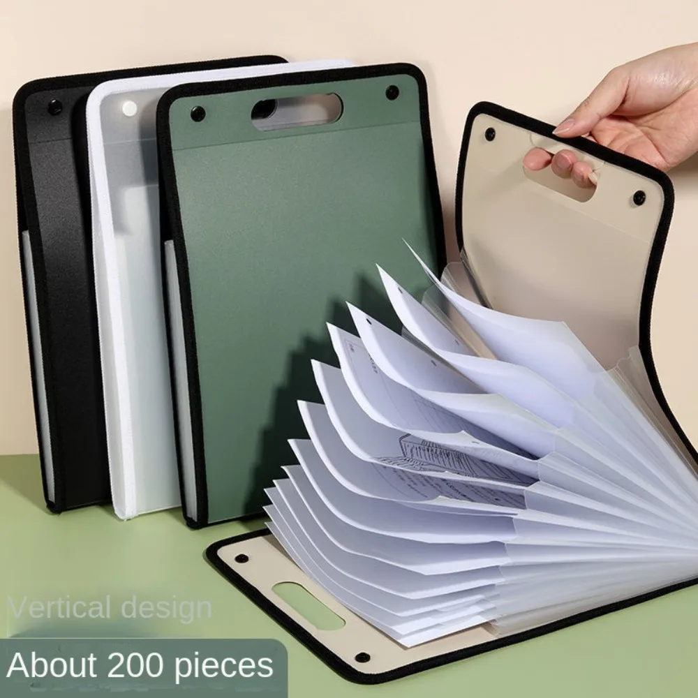 

Briefcases A4 Vertical Folder PP Material Organ Bag 13 Pocket File Folders Portable Durable A4 File Storage Bag School Supplies