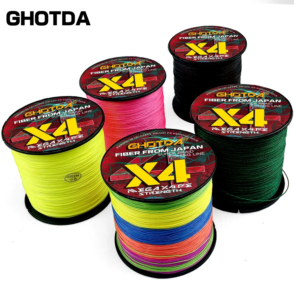 GHOTDA Braided Fishing Line 4 Strands 300M Spinning PE Multifilamento Japa Carp Fly Sea Saltwater Weave Extreme Strong X4 Pesca