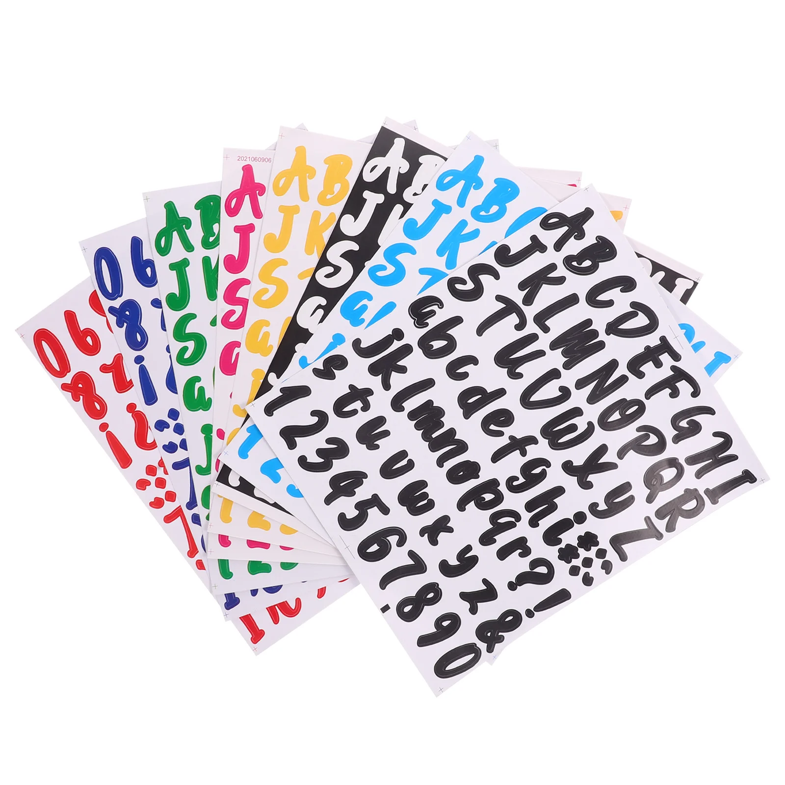 

8 Sheets Colored PVC Letter Stickers Alphabet Decals for Mailbox Weatherproof Self-Stick Address Numbers for Door Window Car