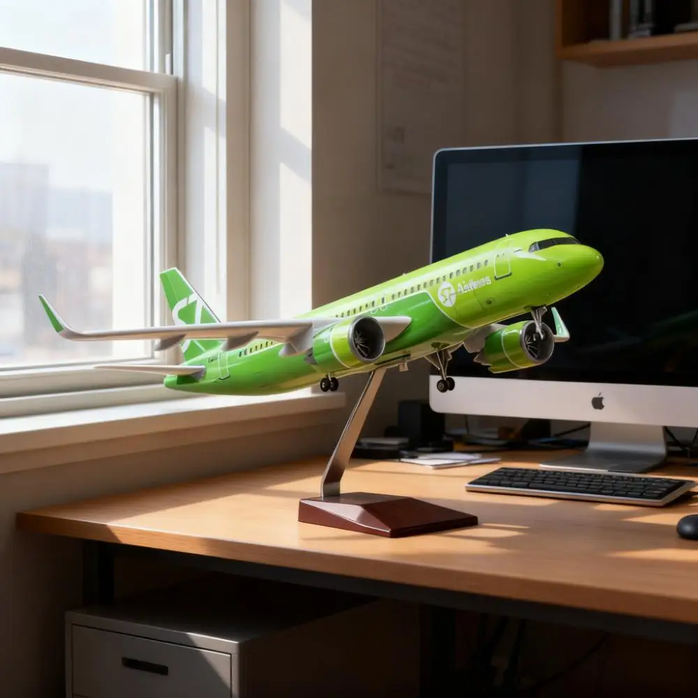 

47cm Diecast Airplane Model A320neo Siberia S7 Airways 1/80 Scale Resin Toy Planes Adults Fun Collectible Aircraft With Lights