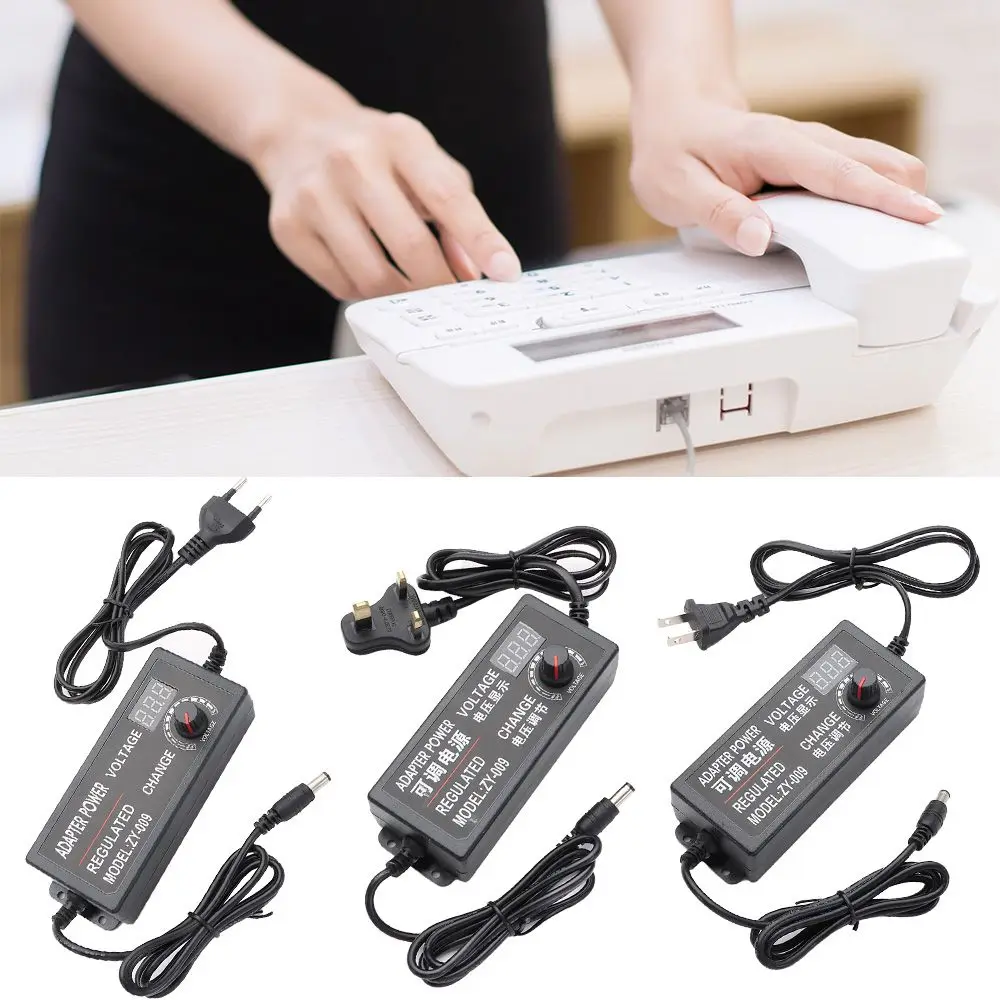 ทนทาน AC/DC ตัวแปรโวลต์ 3 V-12 V Charger แหล่งจ่ายไฟตัวแปรอะแดปเตอร์ปรับแรงดันไฟฟ้า