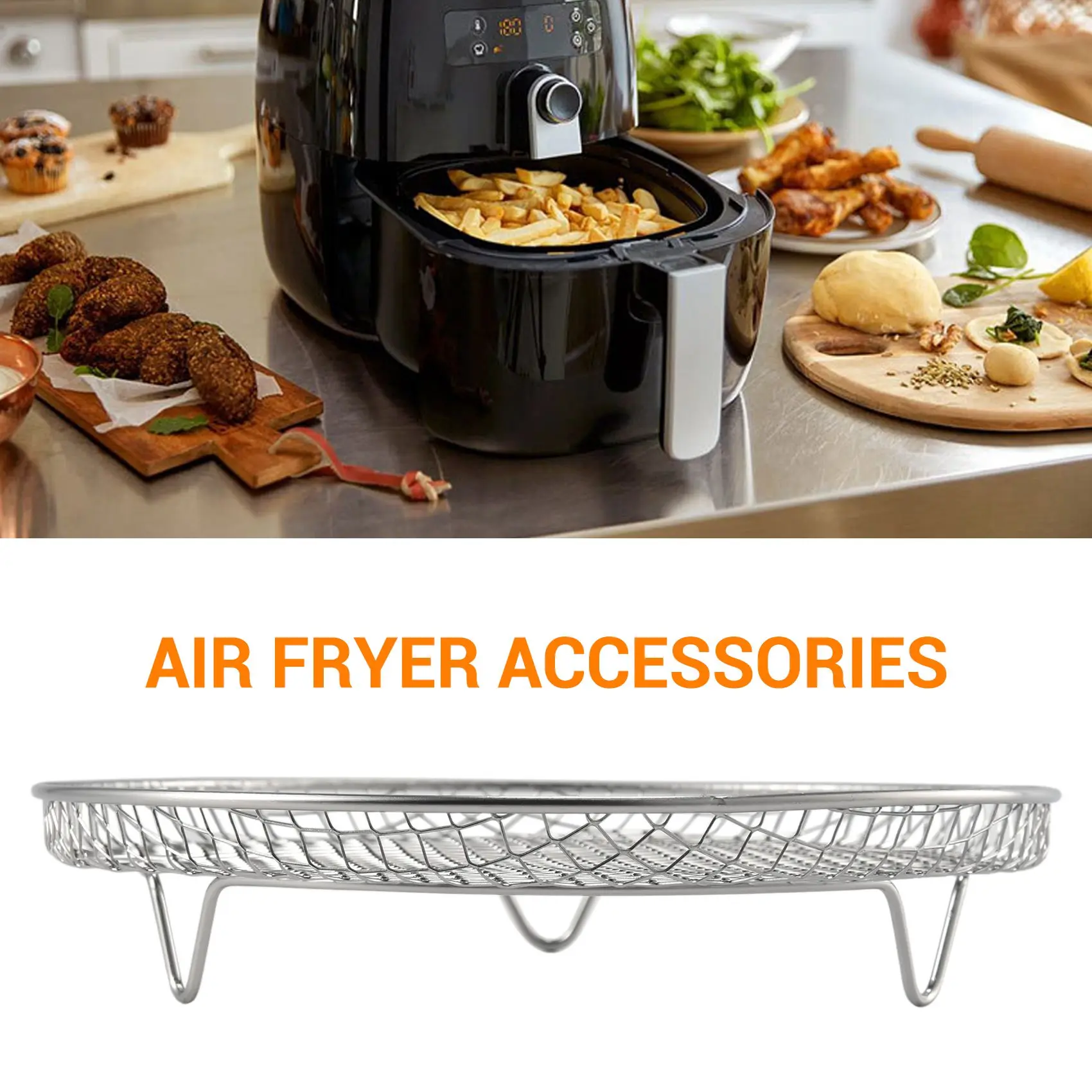 

ABHZ-Air Fryer Accessories Three Stackable Racks For Gowise Phillips USA Cozyna Ninja Air Fryer,Air Fryer Rack