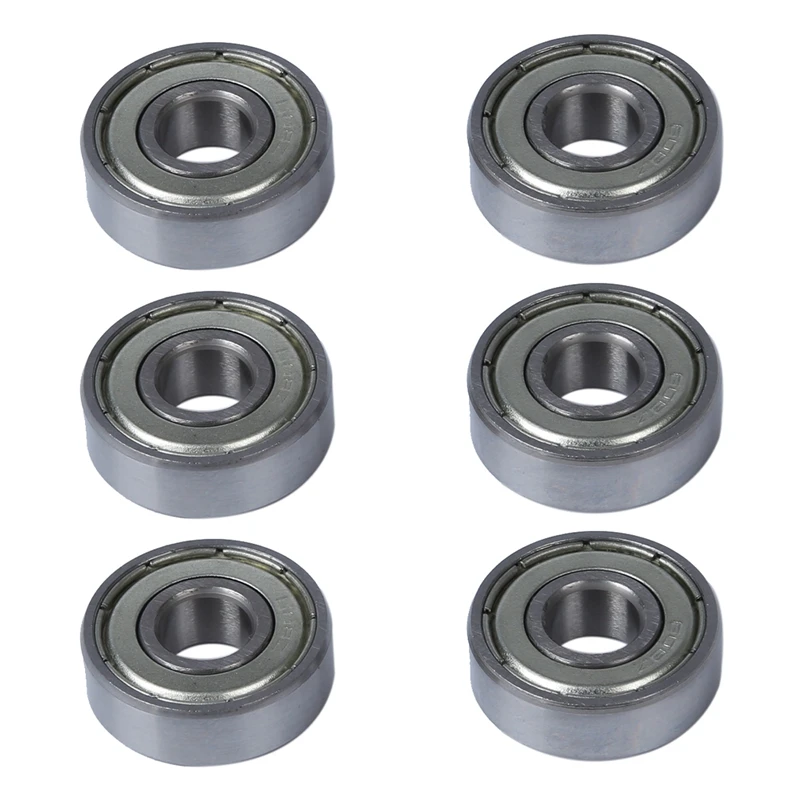 6 Pcs Single Shielded 608Z Miniature Deep Groove Ball Bearings