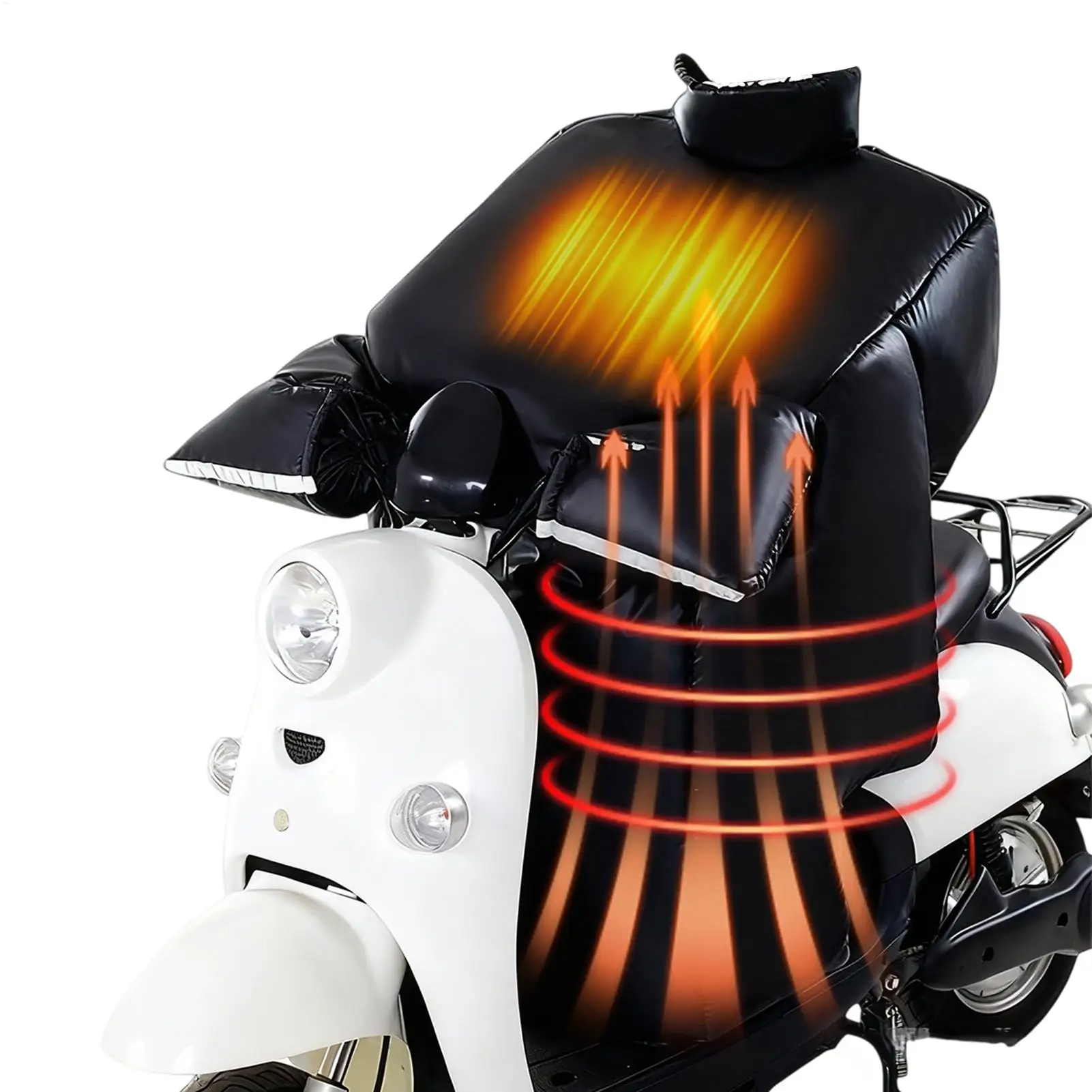 

Фартук для ног скутера, водонепроницаемое одеяло, плюшевая подкладка, теплый чехол для ног мотоцикла с перчатками для женщин, зимний скутер на открытом воздухе