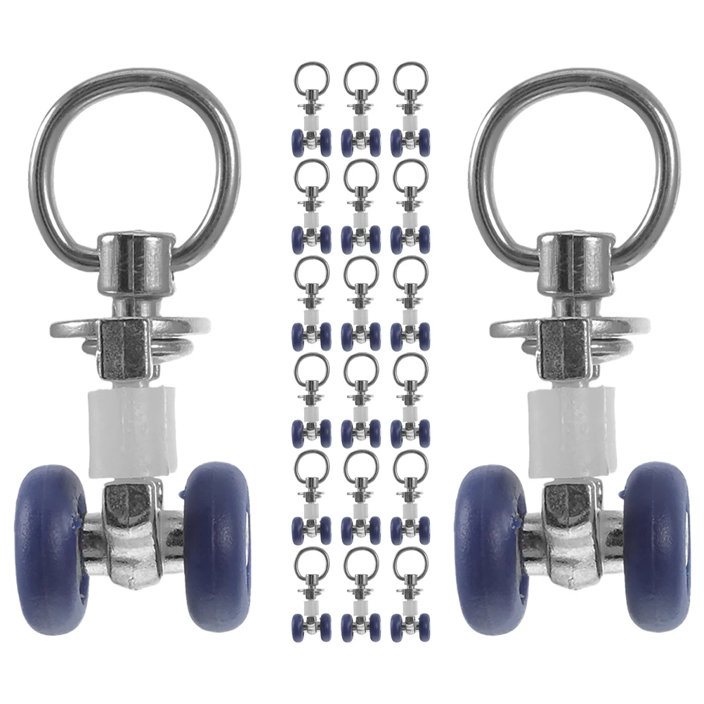 

20Pcs Curtain Track Glider Rollers Stainless Steel Smooth Sliding Durable Easy Install for Room Divider Sheers
