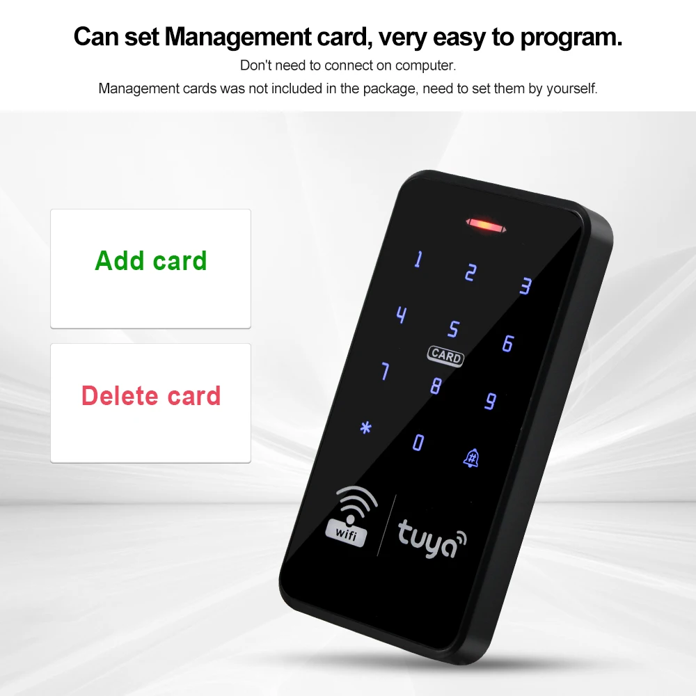 Wifi Tuya Smart Access Controller RFID Keyboard IP68 Waterproof Touch Keypad 13.56MHz Password Lock APP Remote Control System