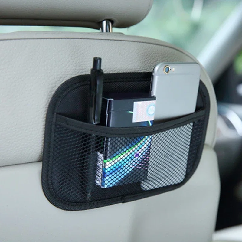 Car Interior -Up Mesh Net Bag For Phones Keys Wallets Pens And Small Essentials Without Screws Or Drilling Required