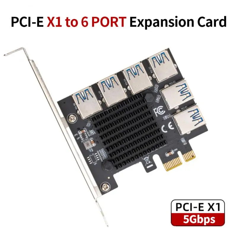 

Pci-e 4x 1 To 6 Usb 3.0 Port Riser For Btc Mining Miner 6 Slots Pci Express Multiplier Pci-e 4x 1 To 6 Usb 3.i-e Riser Card