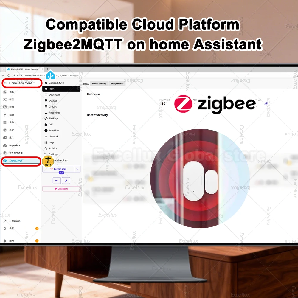 Tuya Zigbee Door Sensor Window Contact Sensor Automation Security Burglar Sensor App Remote Monitor Support Z2M Home Assistant