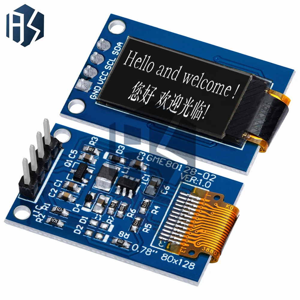 Módulo LCD OLED de 0,78 pulgadas, pantalla de matriz de puntos 80*128, pantalla de interfaz I2C LCD oled de 0,78 pulgadas para arduino