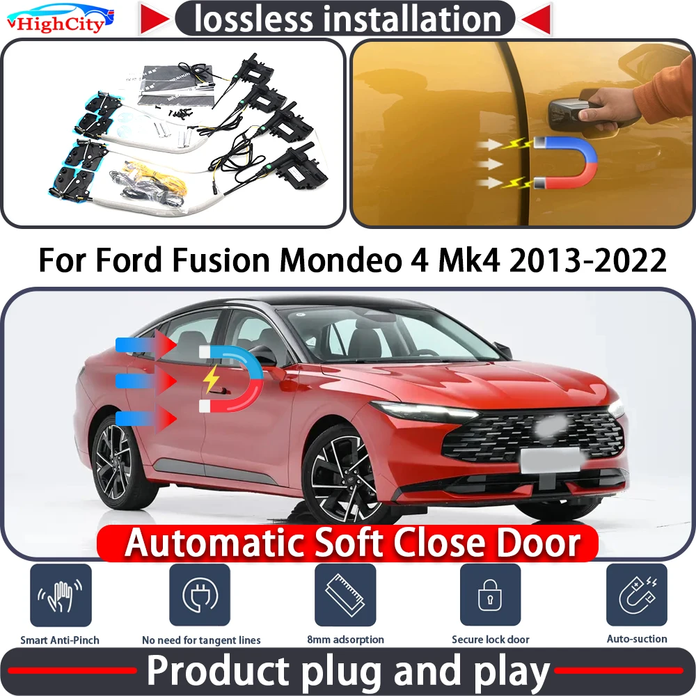 

HighCity Electric Closing Door Lock Actuator for Ford Fusion Mondeo 4 Mk4 2013-2022 Soft Close Power Latch System Auto Pull Door