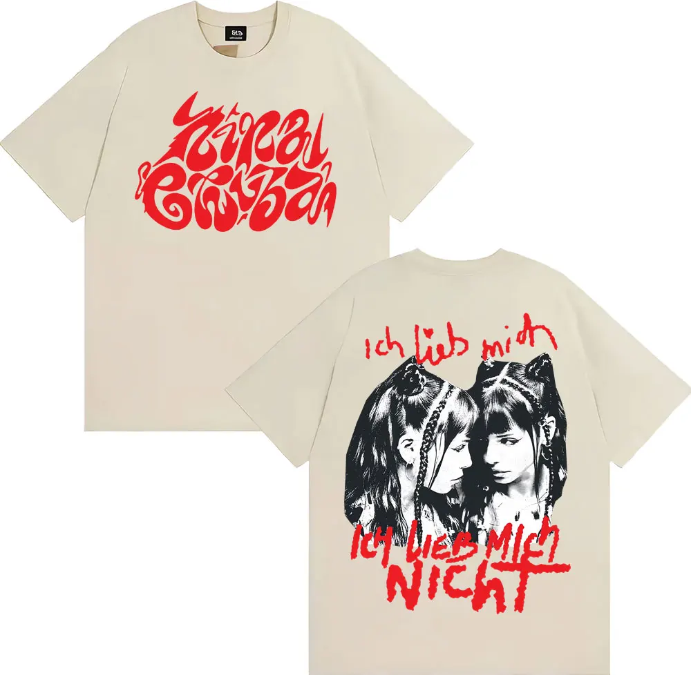Ich Lieb Mich Nina Chuba 2025 ألبوم جولة تي شيرت الرجال الملابس النسائية خمر موضة تي شيرت 100% القطن تي شيرتات قصيرة الاكمام #6