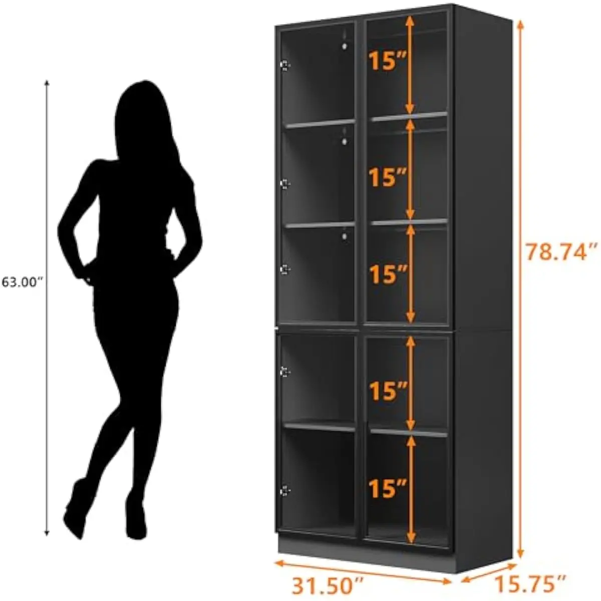 Rustic-engineered wood cabinet with dual-layer tempered glass doors, integrated 7-color LED lighting system featuring 18 dynamic view 2