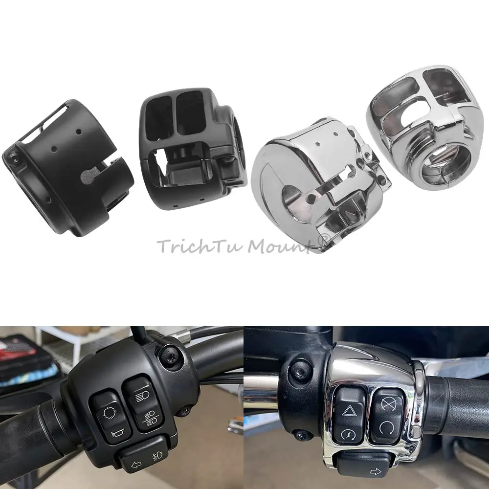 

1 Pair Switch Housings Cover Include Left Right Sides High Quality Billet Aluminum Housing Kit Fit For Harley Black Or Chrome