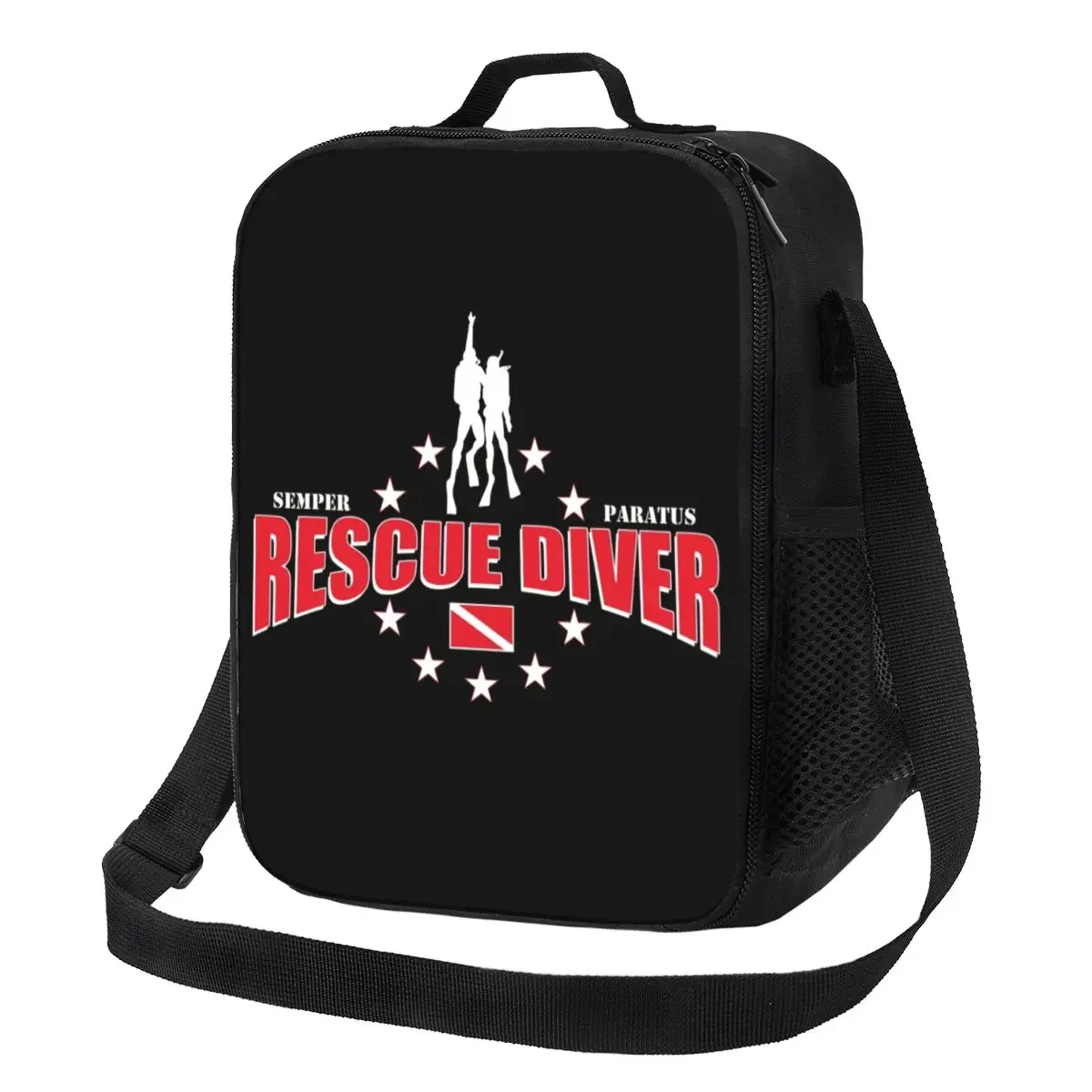 Custom Rescue Diver Scuba Diving Lunch Bag Men Women Warm Cooler Insulated Lunch Box for Student School