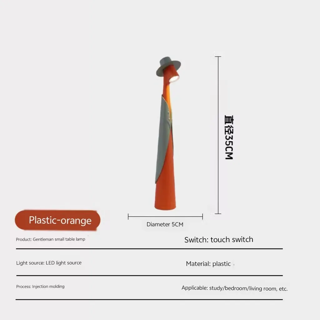 

Настольная лампа в стиле джентльменского костюма, настольная лампа на батарейках, простой и креативный ночник с сенсорным управлением.