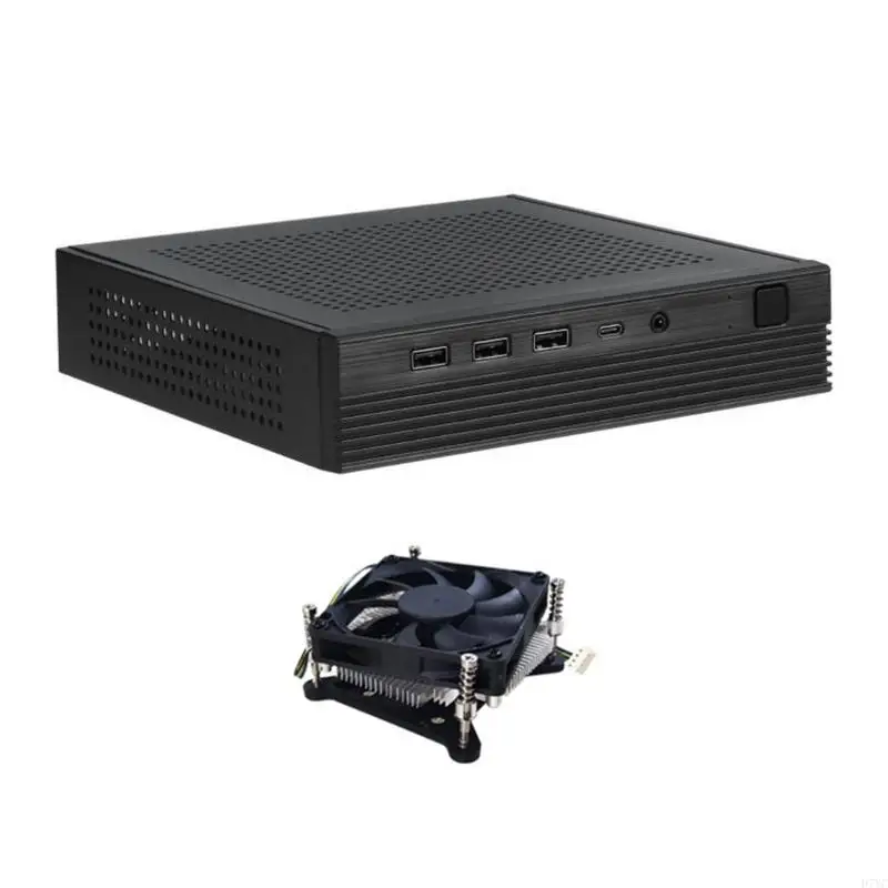 D7YC TX06 Desktop Mini ITX Case Support Thin DCIN Motherboards Space Saving Cooling