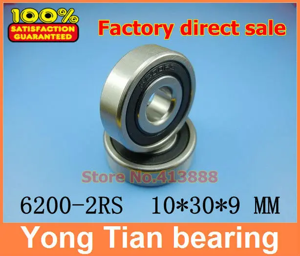 NBZH Bearing1pcs Double Rubber Sealing Cover Deep Groove Ball Bearing 6200-2RS 10*30*9 Mm