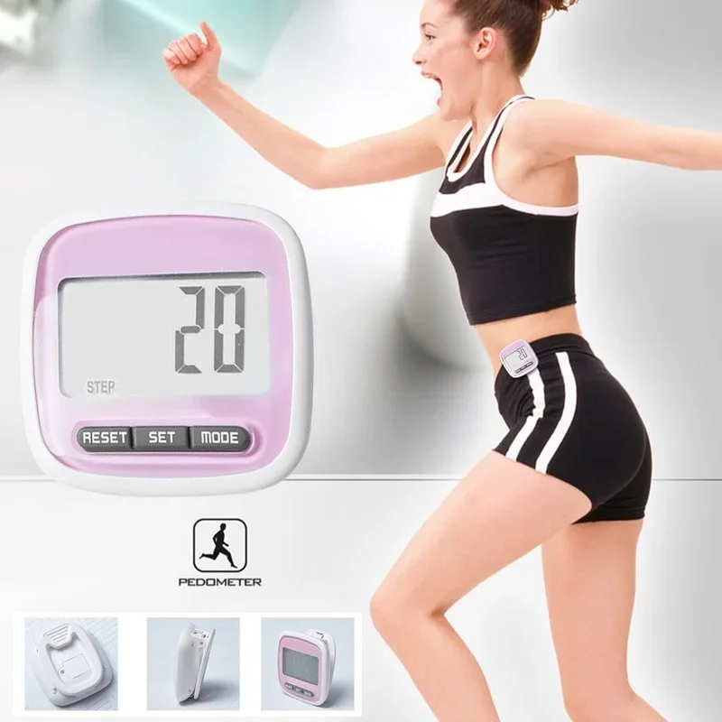 3D Pedometer Walking Pedometer 3D Pedometer Waterproof Multifunctional Sports Calorie Counting LCD Display Fitness Equipment