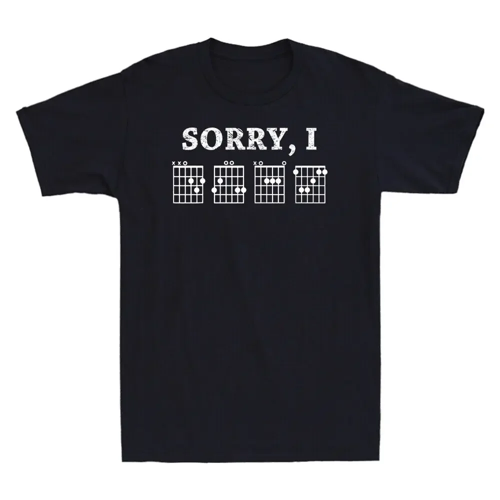 Sorry I-DGAF, Funny Hidden Message Guitar Chords Lover  High Quality 100%Cotton Short Sleeve